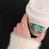 Nuevo anillo de diamantes con letra V para mujer, moderno, ligero, de lujo, estilo coreano, diseño exquisito, distintivo, anillo abierto de celebridades de Internet, joyería