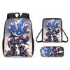 Mochila SONIC Nueva Transfronteriza Mochila de Dibujos Animados Bidimensionales Mochila Escolar para Estudiante de Primaria Juego de Tres Piezas