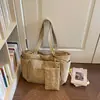 Bolso tote de color liso, estilo suave y relajado, moda coreana para chicas jóvenes, adecuado para el uso diario y salidas de vacaciones, un bolso casual