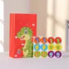 Bolsa de comida serie de dinosaurios de dibujos animados con pegatinas bolsa de papel portátil bolsa de papel Kraft fiesta regalo bolsa de regalo personalizada