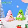 Dibujo animado navideño animal cerdo muñeco de nieve árbol de Navidad pato adorable micropaisaje árbol de Navidad adornos de nieve accesorios de bola de cristal