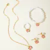 Joyería Transfronteriza Europea y Americana, Collar de Mariposa y Perla de Aleación Moderno y Dulce, Conjunto de Joyería Francesa de Alta Gama