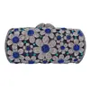 Bolsa de Embreagem de Cristal Margarida Diamante Bolsa de Jantar Comércio Exterior Metal Oco Caixa Rígida Totalmente Diamantada de Mão para Mulheres