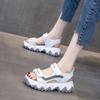 Sandalias Deportivas para Mujer Verano 2024 Nuevo Estilo Coreano Suela Gruesa Casual Velcro Transpirable Plataforma Suela Gruesa Zapatos Geniales de Papá