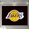 Logo de equipo de la NBA logo del equipo Lakers tela de fondo para cama dormitorio pared tapiz decorativo tela colgante de baloncesto