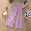 2025 Nuevo Estilo Leggings de Cuerno Niñas Princesa Dibujos Animados Niños Pequeños y Medianos Bebé Niñas Pantalones de Moda Combinables con Todo Empalme de Malla