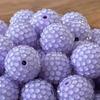 Bolas de resina con diamantes de 10-22 mm, color morado claro, con incrustaciones de resina acrílica, cuentas sueltas, cuentas gruesas
