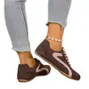 Zapatillas de Entrenamiento Alemanas de Bloques de Color Retro Transfronterizas para Mujer Planas con Cordones Casuales Gamuza Sintética Ligeras Talla Grande Comercio Exterior Zapatillas de Mujer Forrest Gump