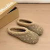 Meias Pantufa Estilo Coreano para Usar Fora Sapatos Femininos Preguiçosos Retrô Bico Fechado Bolinhas Outono Slip-on Solado Grosso Novo Estilo 2026
