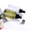 Botella Negra de Fábrica con Bomba de Hombro Inclinado 120ml Botella a Prueba de Luz Botella con Atomizador Sub-Botella Cosmética 50ml