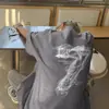Camiseta Pesada de Manga Corta Estilo Americano de Marca de Moda para Hombre, Nuevo Top de Moda de Verano de Media Manga, Corte Holgado, Camiseta Juvenil de Talla Grande