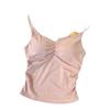Camisola de Encaje 2025 con Almohadilla Integrada en el Pecho, Estilo Coreano, Espalda Hermosa, Camiseta sin Mangas de Cuello en V Puro Deseo, Moldeadora de Cintura, Top Versátil