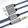 Cable de audio para coche dos en uno tipo C a 3.5 mm, cable de audio digital trenzado para Apple Huawei