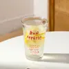Caneca de Café Americano Cold Brew Gelado Popular para Cafeteria Copo de Vidro para Café da Manhã com Estampa de Letras Francesas Japonesas e Coreanas