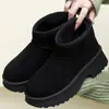 Nuevas Botas de Nieve Estilo Coreano 2026 para Mujer, Transfronterizas de Suela Gruesa que Aumentan la Altura, Botas de Algodón Gruesas de Felpa, Zapatos de Algodón de Gamuza a la Moda para Mujer