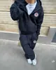 Conjunto Esportivo Unissex de Moda de Rua Hip-Hop com Zíper, Caimento Solto, Novo, Transfronteiriço Europeu e Americano