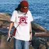 2026 Estampado de Oso Fresa Versátil Comercio Exterior Ins Cuello Redondo Camiseta de Manga Corta Casual Camiseta Blanca Ropa de Pareja para Hombres y Mujeres