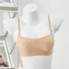 Sujetador invisible sin costuras de tirantes finos y escote bajo para mujeres con poco busto, proporciona soporte sin mostrar bordes, previene la flacidez, transpirable, adelgazante y con un hermoso diseño en la espalda