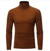 Camiseta de comercio exterior transfronterizo para hombre, otoño 2022, nueva, de talla grande, cuello alto, color liso, informal, de manga larga, moderna