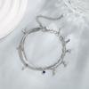 Pulsera apilada de doble capa con borla de estrella y gota de agua, diseño de nicho femenino, media pulsera, estilo novias, estudiante