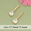 Pendente de anel pequeno fresco requintado banhado a ouro real 18k com zircônia branca incrustada acessórios semiacabados para brincos DIY colar