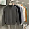 Suéter de Punto Grueso de Color Sólido Multicolor Otoño/Invierno Cuello Alto Holgado Versátil para Hombre Capa Base para Hombre Punto con Solapa