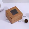 Caixa de Cupcake com Janela Transparente, Caixa para Sobremesas, Caixa de Confeitaria da Moda, Caixa de Embalagem para Biscoitos e Doces de Flocos de Neve, Caixa para Levar Tarte de Ovos