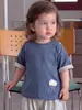 Conjunto Infantil Masculino Cartoon Casual Manga Curta Calça Conjunto de Duas Peças Amigo da Pele Confortável Menino Pequeno Verão Fino Roupa Infantil