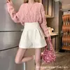 Shorts de Lana de Cintura Alta para Mujer Ropa de Abrigo Otoño e Invierno Nuevo Otoño Adelgazantes Casuales Pantalones de Pierna Ancha Invierno Negro Básicos Shorts para Realzar el Trasero