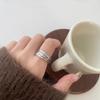 Anel Aberto de Prata Esterlina S925 Estilo Ins Minimalista Estilo Frio Multicamadas de Linha Anel de Temperamento Feminino