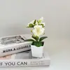 Pote Quadrado Pequeno Quente Transfronteiriço Enfeites de Crisântemo Artificial Mini Planta em Vaso Fotografia Decoração de Foto Adereços de Flores Artificiais