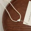 Collar Colgante de Corazón de Perla Estilo Nuevo Dongdaemun Coreano para Mujer Diseño de Nicho Cadena para Clavícula Cadena de Cuello Versátil