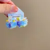 Brincos de Borboleta Vazados Azul e Branco com Franjas Estilo Coreano Design Exquisito Estudante de Arte Lindos Brincos de Gancho para Orelha Brincos para Mulheres
