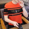 Fabricante Direto Camiseta Masculina de Seda Gelada de Manga Curta para o Verão Nova Camiseta Masculina Elegante Camiseta Masculina de Secagem Rápida Roupas Listradas