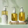 Botella de Plástico Personalizada de 500 ml con Textura para Gel de Ducha, Fabricante de Botellas Planas de Hombro de 350/400 ml para Loción Corporal y Champú