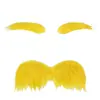 Baile de Máscaras Barba Falsa Adereços de Barba Sobrancelhas Amarelas Bigode de Oito Caracteres Traje de Barba Simulada Suprimentos para Fantasias de Festa