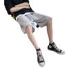 Pantalones cortos deportivos de verano estilo Hong Kong de color liso para hombre, modernos, holgados, rectos, de longitud media, informales, combinables, de 5 largos.