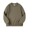 Sudadera de Vellón de Zorro Plateado Engrosada de 500G, Otoño e Invierno Cálida con Forro de Vellón Unisex Color Sólido Corte Holgado Cuello Redondo