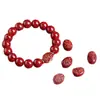 Pulsera de Cinabrio Crudo con Arena de Cristal Translúcido, Amuleto Guardián Mini para Hombres y Mujeres, Joyería de Regalo para el Año Zodiacal al por Mayor