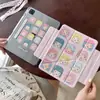 Linda Chica de Palacio Adecuada para iPad Tableta Cubierta Protectora Pro Succión Lateral Separación Plegable Miniy Air7 Dibujos Animados Décima Generación