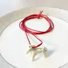 Collar con Colgante de Poni Estéreo de Esmalte Ins Colorido Dopamina Nicho Dulce y Lindo Gargantilla Suéter Anudado