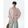 Camisa de Manga Larga de Verano para Hombre, Camisa Casual, Chaqueta Dopamina Transpirable con Protección Solar, Seda de Hielo Rosa, Ligera, Lino