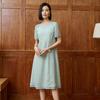 Vestido elegante de estilo nacional verde menta rojo de verano 2024 Nuevo diseño fresco Falda ajustada en forma de A