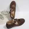 Zapatos de charol de talla grande con estampado de leopardo y tiras cruzadas, para persona perezosa, de moda transfronteriza, nuevos de verano 2026, de fondo plano, boca poco profunda, casuales, para mujer