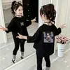 Camiseta Básica Infantil Cartoon Primavera e Outono 2026 para Meninas, Nova Camiseta de Manga Longa Estilosa Versão Coreana para Meninas
