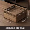 Mesa de Centro de Madeira de Nogueira Preta Caixa de Armazenamento para Mesa de Trabalho Porta-Conjunto de Chá Prateleira de Armazenamento Armário de Cinco Lados Armário de Armazenamento Estética da Dinastia Song Tapete de Chá