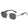 2026 Nuevas Gafas de Sol Poligonales de Metal Transfronterizas para Hombres y Mujeres, Gafas de Sol Retro de Gama Alta con Montura Pequeña, Protección UV