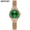 Relógio Feminino Sanda Tiktok Popular com Incrustação de Diamante, Relógio de Quartzo de Luxo de Nicho, À Prova d'Água, Relógio para Dropshipping