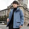 Nueva Chaqueta de Plumas con Capucha Engrosada de Invierno para Hombre, Estilo Corto, Plumón de Pato Blanco Joven, Abrigo Cálido Casual de Moda, Marca de Moda