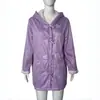 Abrigo de Lana para Mujer 2025 Invierno Nuevo Estilo Harajuku Sencillo Color Sólido Casual Cardigan con Botones de Longitud Media con Capucha